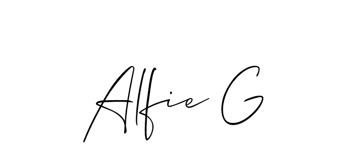 Create a beautiful signature design for name Alfie G. With this signature (Allison_Script) fonts, you can make a handwritten signature for free. Alfie G signature style 2 images and pictures png