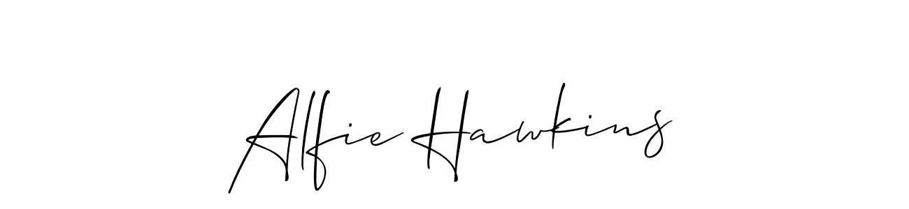 The best way (Allison_Script) to make a short signature is to pick only two or three words in your name. The name Alfie Hawkins include a total of six letters. For converting this name. Alfie Hawkins signature style 2 images and pictures png