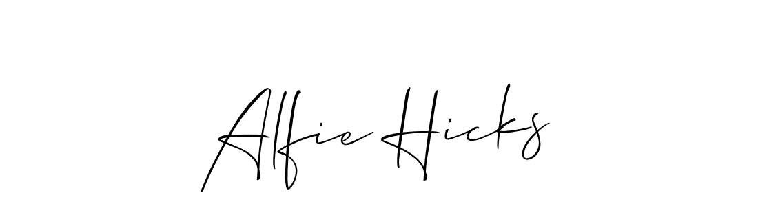 Make a beautiful signature design for name Alfie Hicks. With this signature (Allison_Script) style, you can create a handwritten signature for free. Alfie Hicks signature style 2 images and pictures png