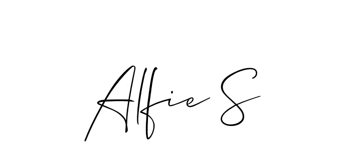 How to make Alfie S name signature. Use Allison_Script style for creating short signs online. This is the latest handwritten sign. Alfie S signature style 2 images and pictures png