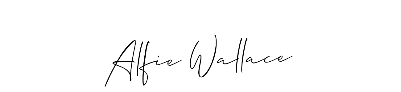 The best way (Allison_Script) to make a short signature is to pick only two or three words in your name. The name Alfie Wallace include a total of six letters. For converting this name. Alfie Wallace signature style 2 images and pictures png