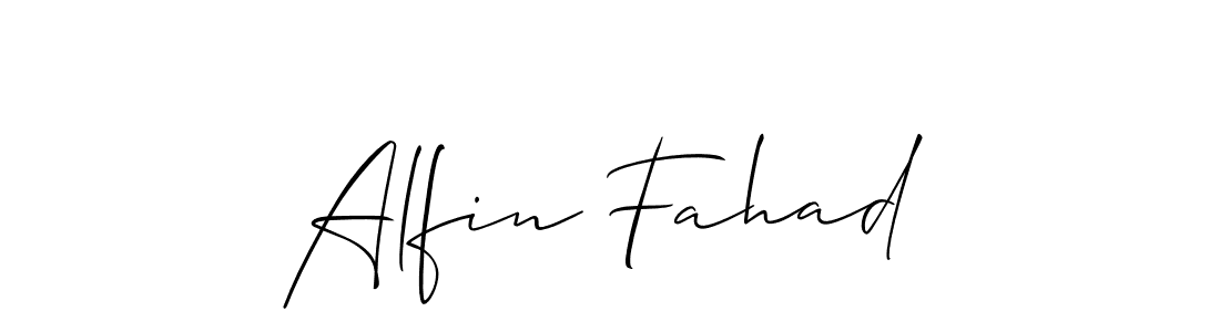 Use a signature maker to create a handwritten signature online. With this signature software, you can design (Allison_Script) your own signature for name Alfin Fahad. Alfin Fahad signature style 2 images and pictures png