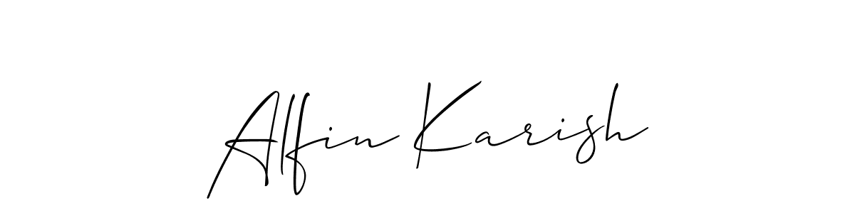 Use a signature maker to create a handwritten signature online. With this signature software, you can design (Allison_Script) your own signature for name Alfin Karish. Alfin Karish signature style 2 images and pictures png