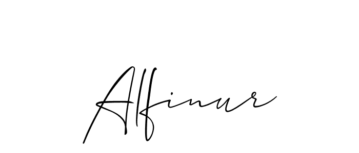 How to make Alfinur signature? Allison_Script is a professional autograph style. Create handwritten signature for Alfinur name. Alfinur signature style 2 images and pictures png