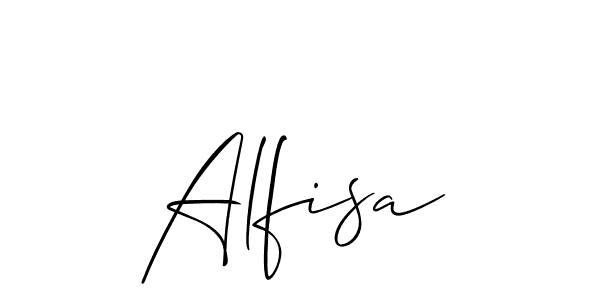 Design your own signature with our free online signature maker. With this signature software, you can create a handwritten (Allison_Script) signature for name Alfisa. Alfisa signature style 2 images and pictures png