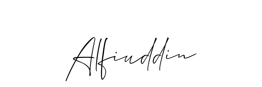You should practise on your own different ways (Allison_Script) to write your name (Alfiuddin) in signature. don't let someone else do it for you. Alfiuddin signature style 2 images and pictures png