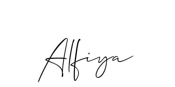 Make a beautiful signature design for name Alfiya. With this signature (Allison_Script) style, you can create a handwritten signature for free. Alfiya signature style 2 images and pictures png