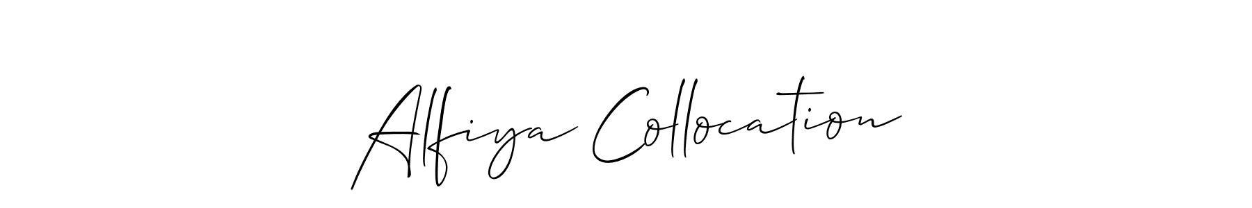 How to make Alfiya Collocation name signature. Use Allison_Script style for creating short signs online. This is the latest handwritten sign. Alfiya Collocation signature style 2 images and pictures png