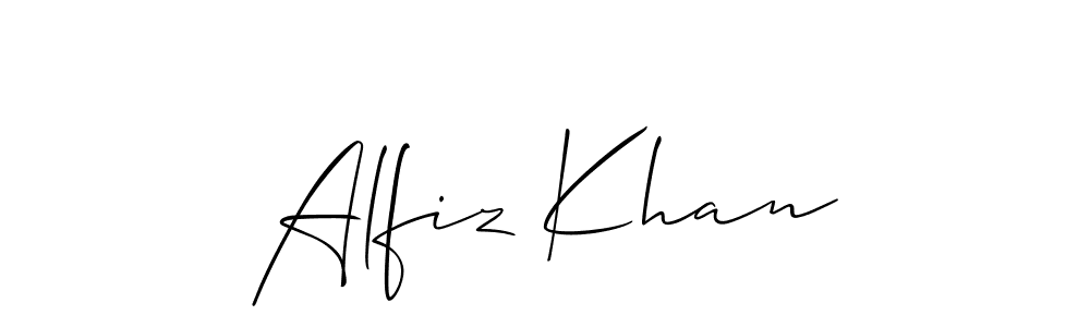 Use a signature maker to create a handwritten signature online. With this signature software, you can design (Allison_Script) your own signature for name Alfiz Khan. Alfiz Khan signature style 2 images and pictures png