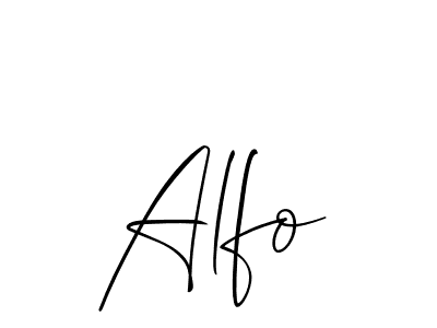 Design your own signature with our free online signature maker. With this signature software, you can create a handwritten (Allison_Script) signature for name Alfo. Alfo signature style 2 images and pictures png