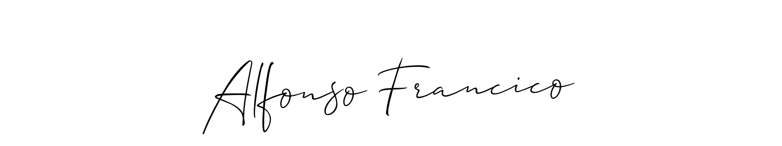 Also we have Alfonso Francico name is the best signature style. Create professional handwritten signature collection using Allison_Script autograph style. Alfonso Francico signature style 2 images and pictures png