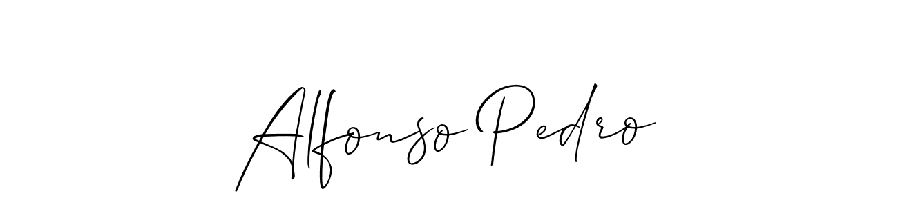 Alfonso Pedro stylish signature style. Best Handwritten Sign (Allison_Script) for my name. Handwritten Signature Collection Ideas for my name Alfonso Pedro. Alfonso Pedro signature style 2 images and pictures png