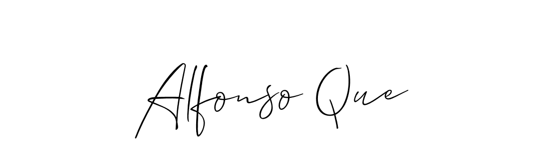 You should practise on your own different ways (Allison_Script) to write your name (Alfonso Que) in signature. don't let someone else do it for you. Alfonso Que signature style 2 images and pictures png