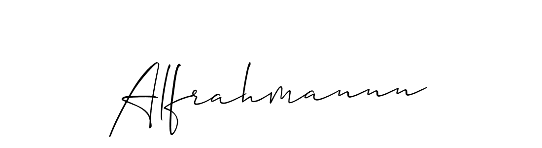 Make a beautiful signature design for name Alfrahmannn. With this signature (Allison_Script) style, you can create a handwritten signature for free. Alfrahmannn signature style 2 images and pictures png