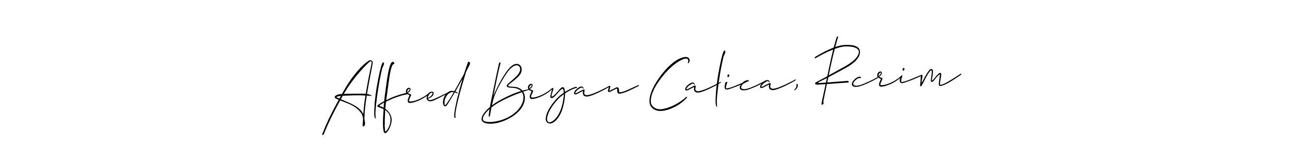 This is the best signature style for the Alfred Bryan Calica, Rcrim name. Also you like these signature font (Allison_Script). Mix name signature. Alfred Bryan Calica, Rcrim signature style 2 images and pictures png