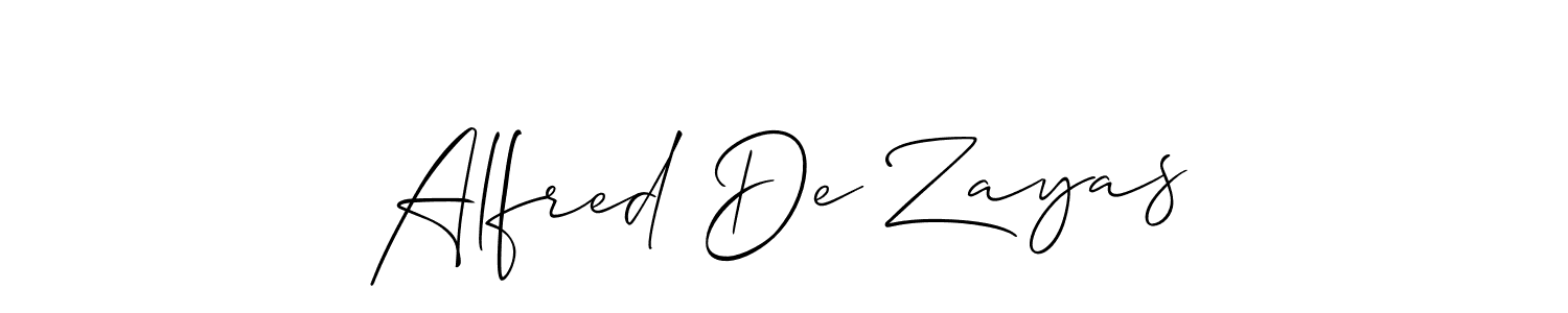 Allison_Script is a professional signature style that is perfect for those who want to add a touch of class to their signature. It is also a great choice for those who want to make their signature more unique. Get Alfred De Zayas name to fancy signature for free. Alfred De Zayas signature style 2 images and pictures png