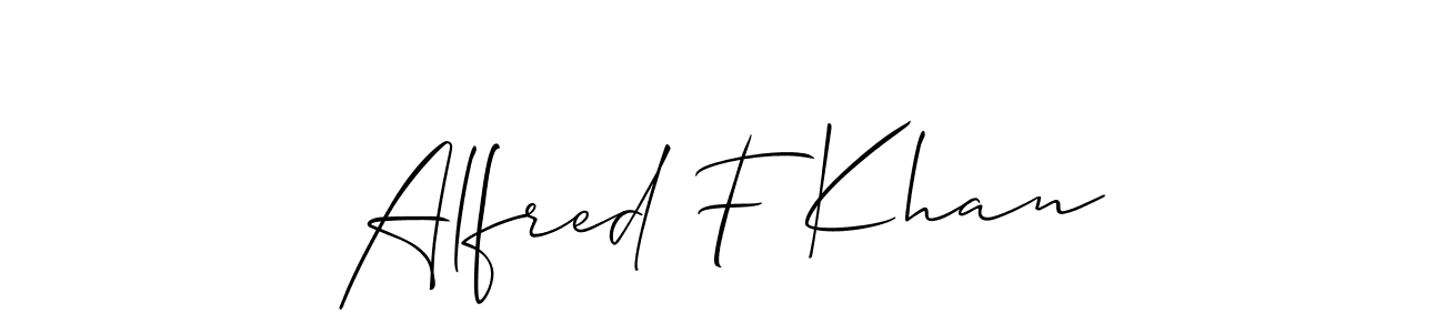 Also You can easily find your signature by using the search form. We will create Alfred F Khan name handwritten signature images for you free of cost using Allison_Script sign style. Alfred F Khan signature style 2 images and pictures png
