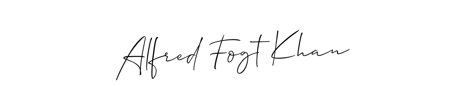 Similarly Allison_Script is the best handwritten signature design. Signature creator online .You can use it as an online autograph creator for name Alfred Fogt Khan. Alfred Fogt Khan signature style 2 images and pictures png
