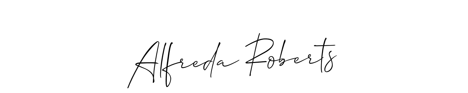 You should practise on your own different ways (Allison_Script) to write your name (Alfreda Roberts) in signature. don't let someone else do it for you. Alfreda Roberts signature style 2 images and pictures png