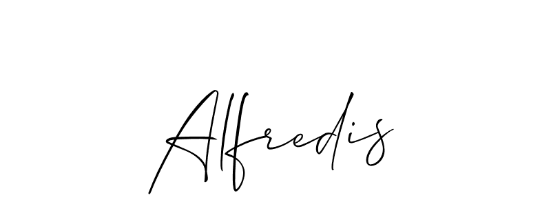 Make a beautiful signature design for name Alfredis. With this signature (Allison_Script) style, you can create a handwritten signature for free. Alfredis signature style 2 images and pictures png