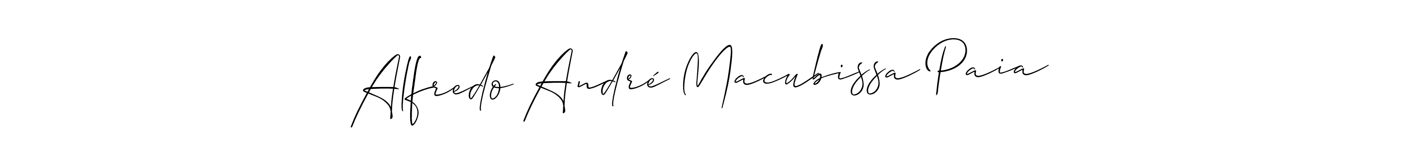 This is the best signature style for the Alfredo André Macubissa Paia name. Also you like these signature font (Allison_Script). Mix name signature. Alfredo André Macubissa Paia signature style 2 images and pictures png
