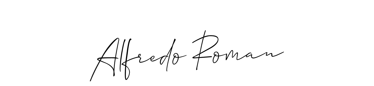 How to make Alfredo Roman name signature. Use Allison_Script style for creating short signs online. This is the latest handwritten sign. Alfredo Roman signature style 2 images and pictures png