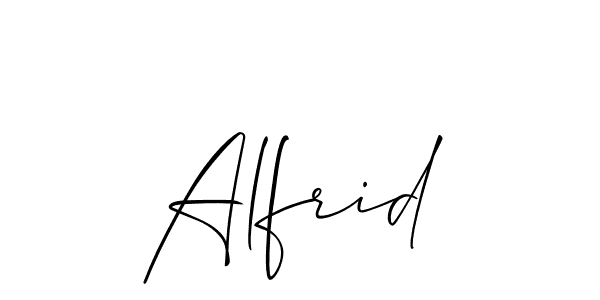 if you are searching for the best signature style for your name Alfrid. so please give up your signature search. here we have designed multiple signature styles  using Allison_Script. Alfrid signature style 2 images and pictures png