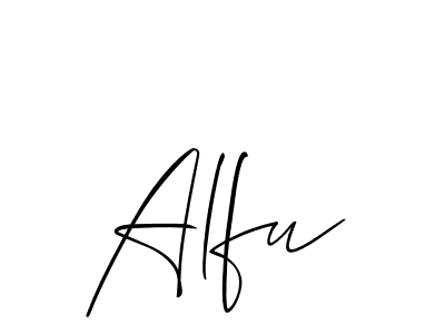 Alfu stylish signature style. Best Handwritten Sign (Allison_Script) for my name. Handwritten Signature Collection Ideas for my name Alfu. Alfu signature style 2 images and pictures png