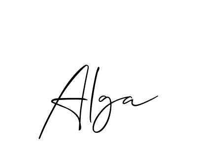 You should practise on your own different ways (Allison_Script) to write your name (Alga) in signature. don't let someone else do it for you. Alga signature style 2 images and pictures png