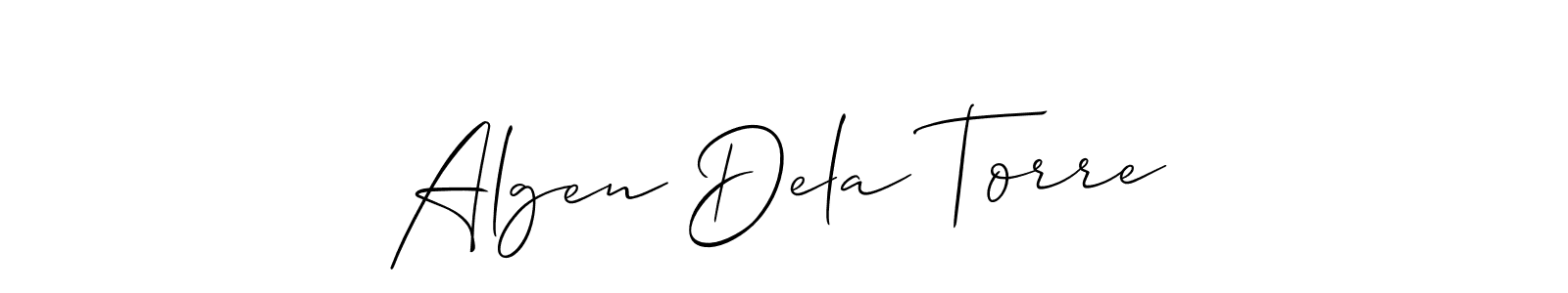 Make a beautiful signature design for name Algen Dela Torre. With this signature (Allison_Script) style, you can create a handwritten signature for free. Algen Dela Torre signature style 2 images and pictures png