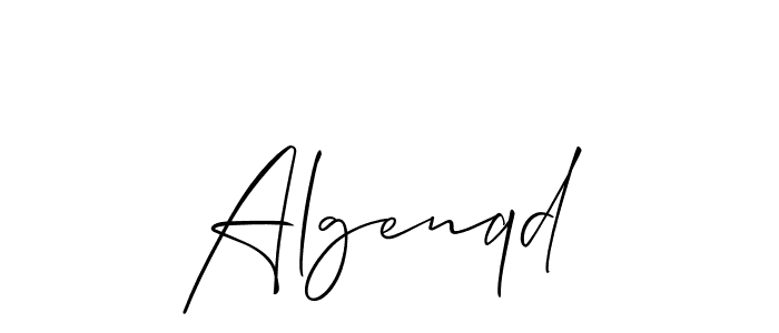 Create a beautiful signature design for name Algenqd. With this signature (Allison_Script) fonts, you can make a handwritten signature for free. Algenqd signature style 2 images and pictures png