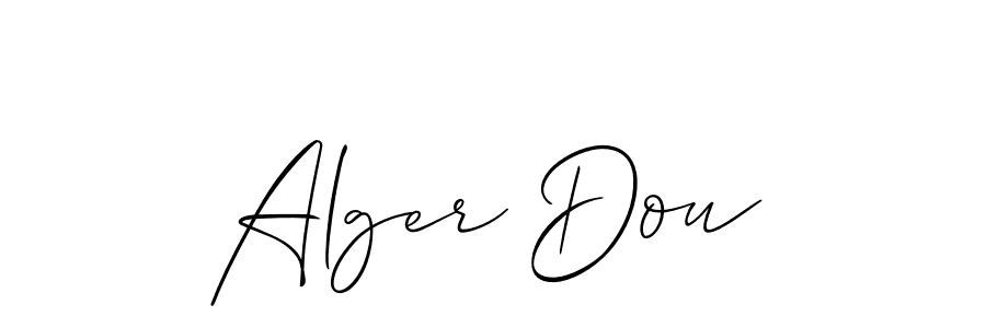 The best way (Allison_Script) to make a short signature is to pick only two or three words in your name. The name Alger Dou include a total of six letters. For converting this name. Alger Dou signature style 2 images and pictures png