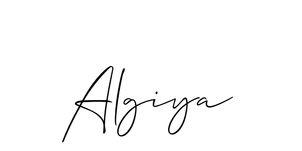 How to make Algiya name signature. Use Allison_Script style for creating short signs online. This is the latest handwritten sign. Algiya signature style 2 images and pictures png