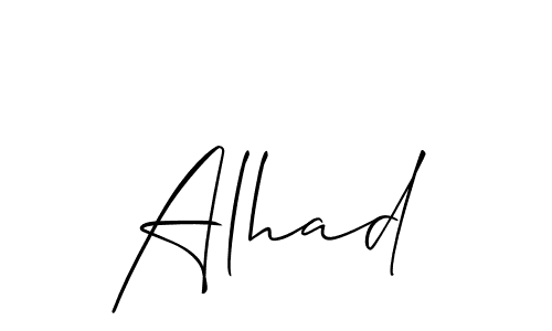 Also You can easily find your signature by using the search form. We will create Alhad name handwritten signature images for you free of cost using Allison_Script sign style. Alhad signature style 2 images and pictures png