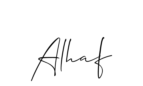 You should practise on your own different ways (Allison_Script) to write your name (Alhaf) in signature. don't let someone else do it for you. Alhaf signature style 2 images and pictures png