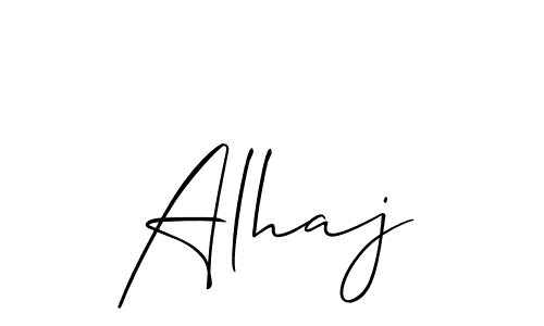 Design your own signature with our free online signature maker. With this signature software, you can create a handwritten (Allison_Script) signature for name Alhaj. Alhaj signature style 2 images and pictures png