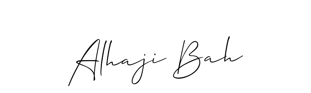 if you are searching for the best signature style for your name Alhaji Bah. so please give up your signature search. here we have designed multiple signature styles  using Allison_Script. Alhaji Bah signature style 2 images and pictures png