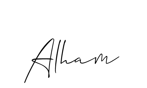 Also You can easily find your signature by using the search form. We will create Alham name handwritten signature images for you free of cost using Allison_Script sign style. Alham signature style 2 images and pictures png