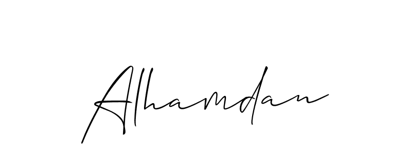 You can use this online signature creator to create a handwritten signature for the name Alhamdan. This is the best online autograph maker. Alhamdan signature style 2 images and pictures png