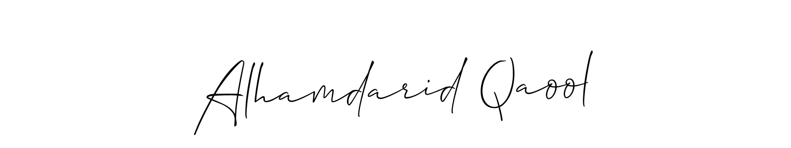 Here are the top 10 professional signature styles for the name Alhamdarid Qaool. These are the best autograph styles you can use for your name. Alhamdarid Qaool signature style 2 images and pictures png