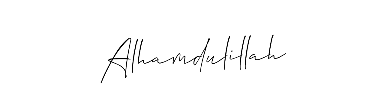 Design your own signature with our free online signature maker. With this signature software, you can create a handwritten (Allison_Script) signature for name Alhamdulillah. Alhamdulillah signature style 2 images and pictures png