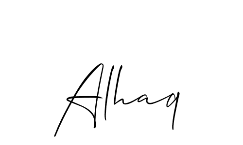 How to make Alhaq signature? Allison_Script is a professional autograph style. Create handwritten signature for Alhaq name. Alhaq signature style 2 images and pictures png
