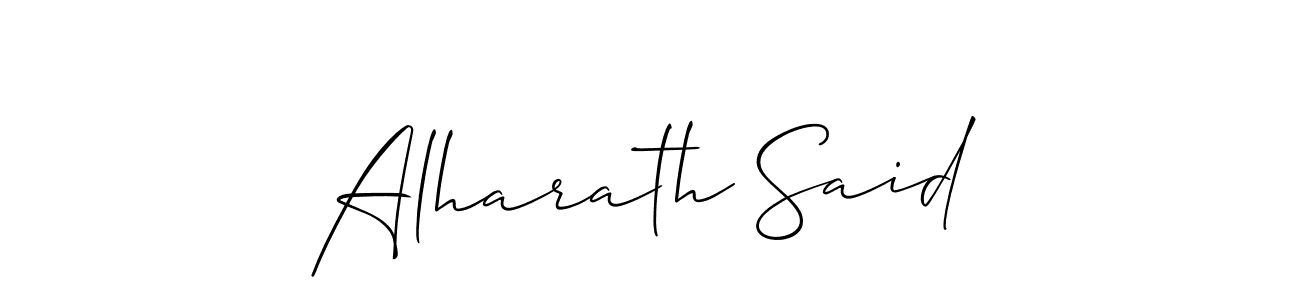 How to make Alharath Said name signature. Use Allison_Script style for creating short signs online. This is the latest handwritten sign. Alharath Said signature style 2 images and pictures png