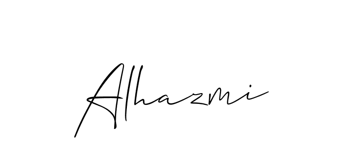 Make a beautiful signature design for name Alhazmi. With this signature (Allison_Script) style, you can create a handwritten signature for free. Alhazmi signature style 2 images and pictures png