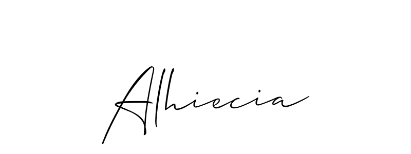 Create a beautiful signature design for name Alhiecia. With this signature (Allison_Script) fonts, you can make a handwritten signature for free. Alhiecia signature style 2 images and pictures png
