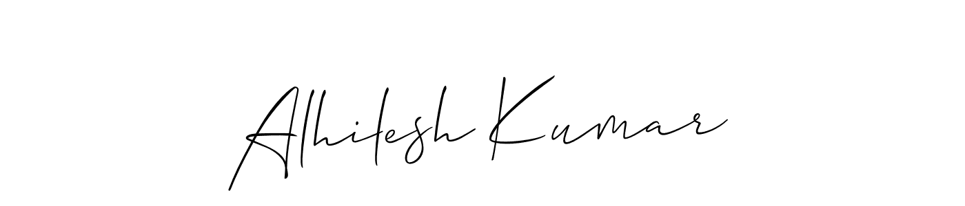 Make a beautiful signature design for name Alhilesh Kumar. With this signature (Allison_Script) style, you can create a handwritten signature for free. Alhilesh Kumar signature style 2 images and pictures png