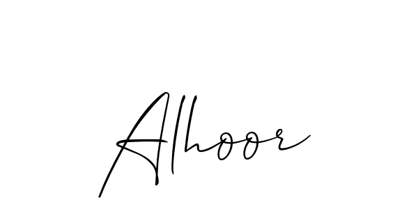 It looks lik you need a new signature style for name Alhoor. Design unique handwritten (Allison_Script) signature with our free signature maker in just a few clicks. Alhoor signature style 2 images and pictures png