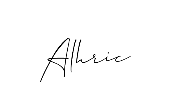 Create a beautiful signature design for name Alhric. With this signature (Allison_Script) fonts, you can make a handwritten signature for free. Alhric signature style 2 images and pictures png