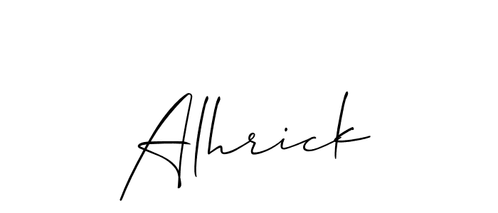 Make a short Alhrick signature style. Manage your documents anywhere anytime using Allison_Script. Create and add eSignatures, submit forms, share and send files easily. Alhrick signature style 2 images and pictures png