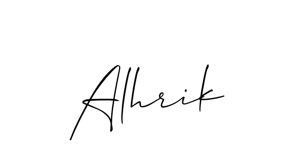You should practise on your own different ways (Allison_Script) to write your name (Alhrik) in signature. don't let someone else do it for you. Alhrik signature style 2 images and pictures png